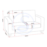 Faux Leather 2 Seater Sofa - Tempo