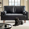Faux Leather 2 Seater Sofa With Bolster Cushions - Henley