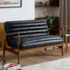 Faux Leather 2 Seater Sofa With Wooden Frame - Marshall
