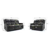 Faux Leather 3 + 2 Seater Sofa Set Electric Recliner - Alva