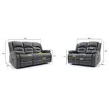 Faux Leather 3 + 2 Seater Sofa Set Electric Recliner - Alva