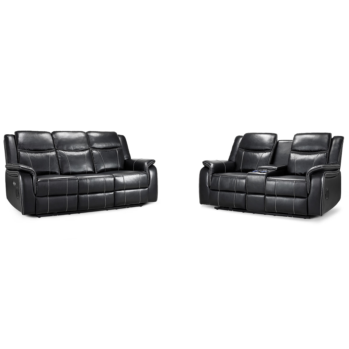 Faux Leather 3 + 2 Seater Sofa Set Electric Recliner - Galaxy Tech