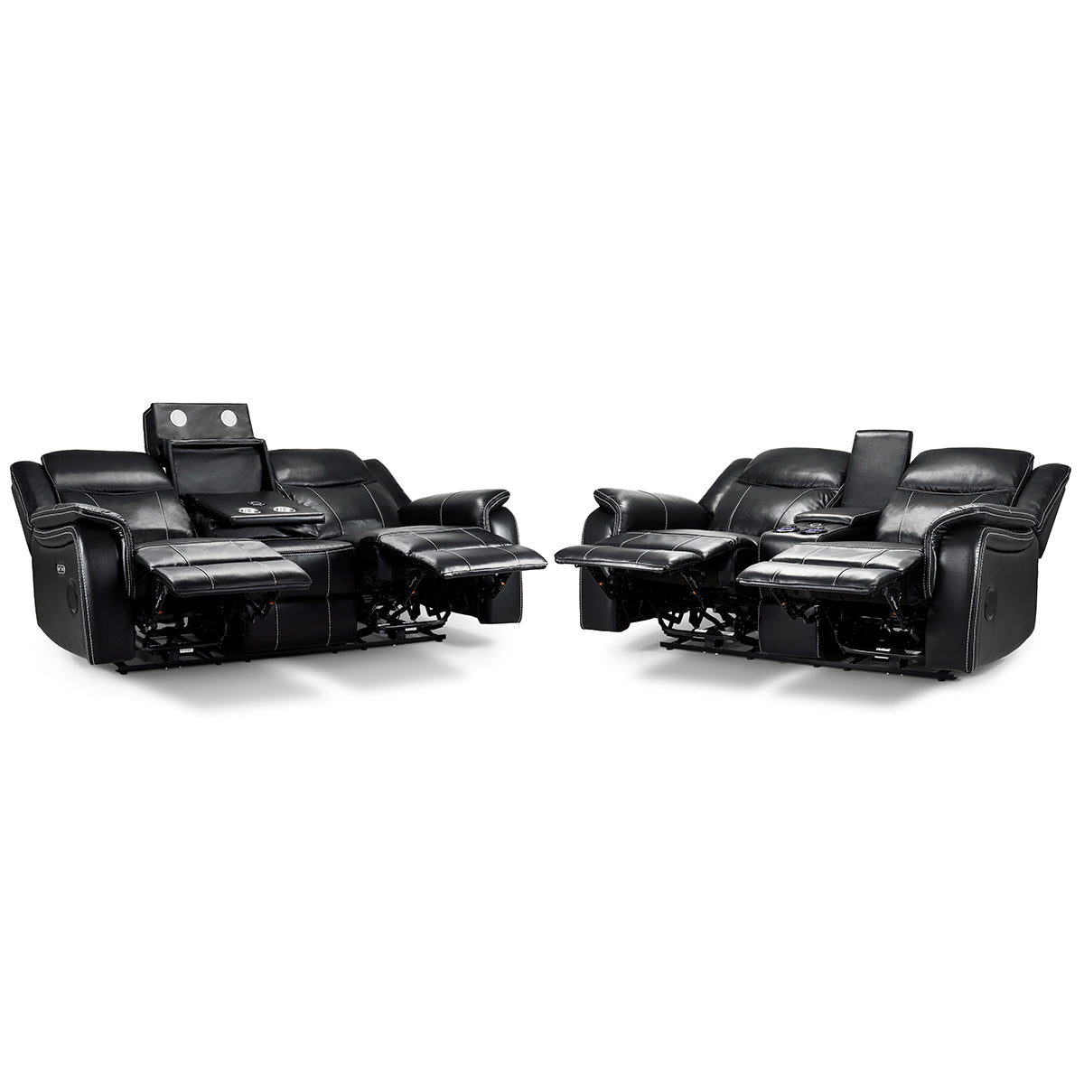 Faux Leather 3 + 2 Seater Sofa Set Electric Recliner - Galaxy Tech