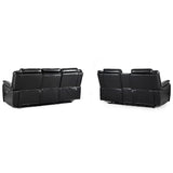 Faux Leather 3 + 2 Seater Sofa Set Electric Recliner - Galaxy Tech