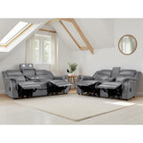 Faux Leather 3 + 2 Seater Sofa Set Electric Recliner - Galaxy Tech