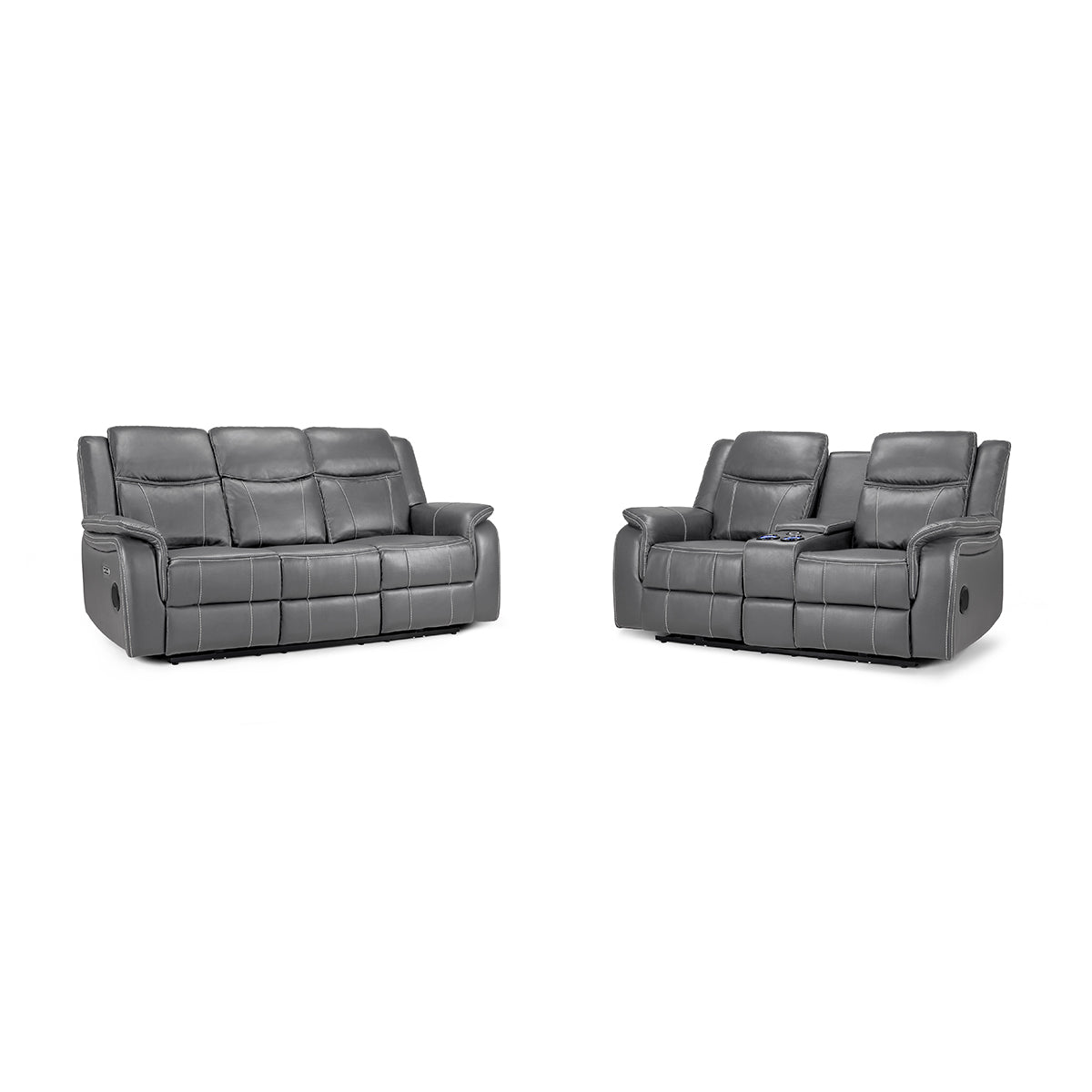 Faux Leather 3 + 2 Seater Sofa Set Electric Recliner - Galaxy Tech