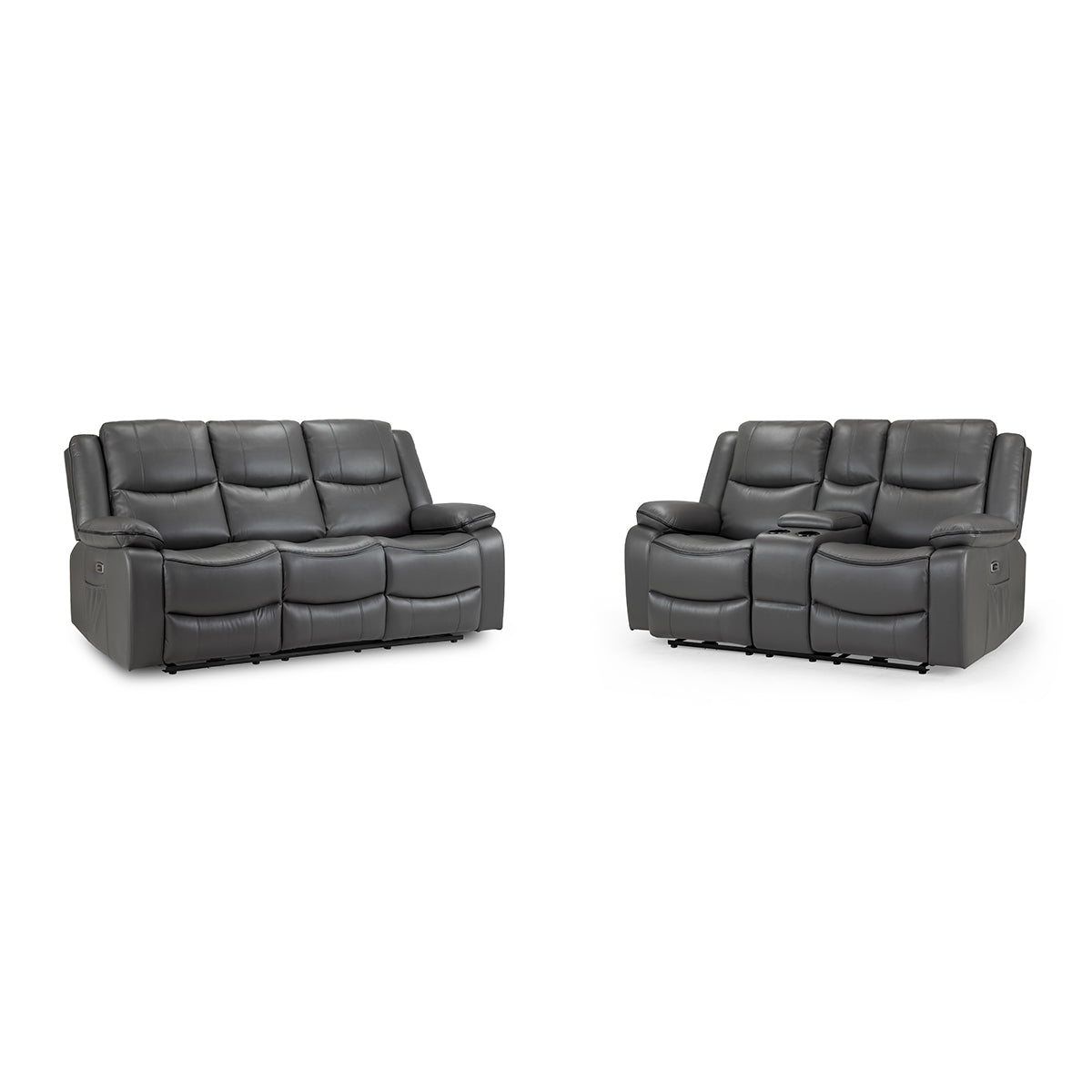 Faux Leather 3 + 2 Seater Sofa Set Electric Recliner - Harald