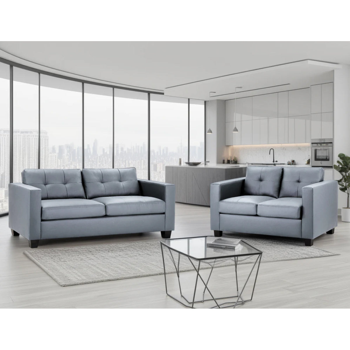 Faux Leather 3 + 2 Seater Sofa Set - Jerry