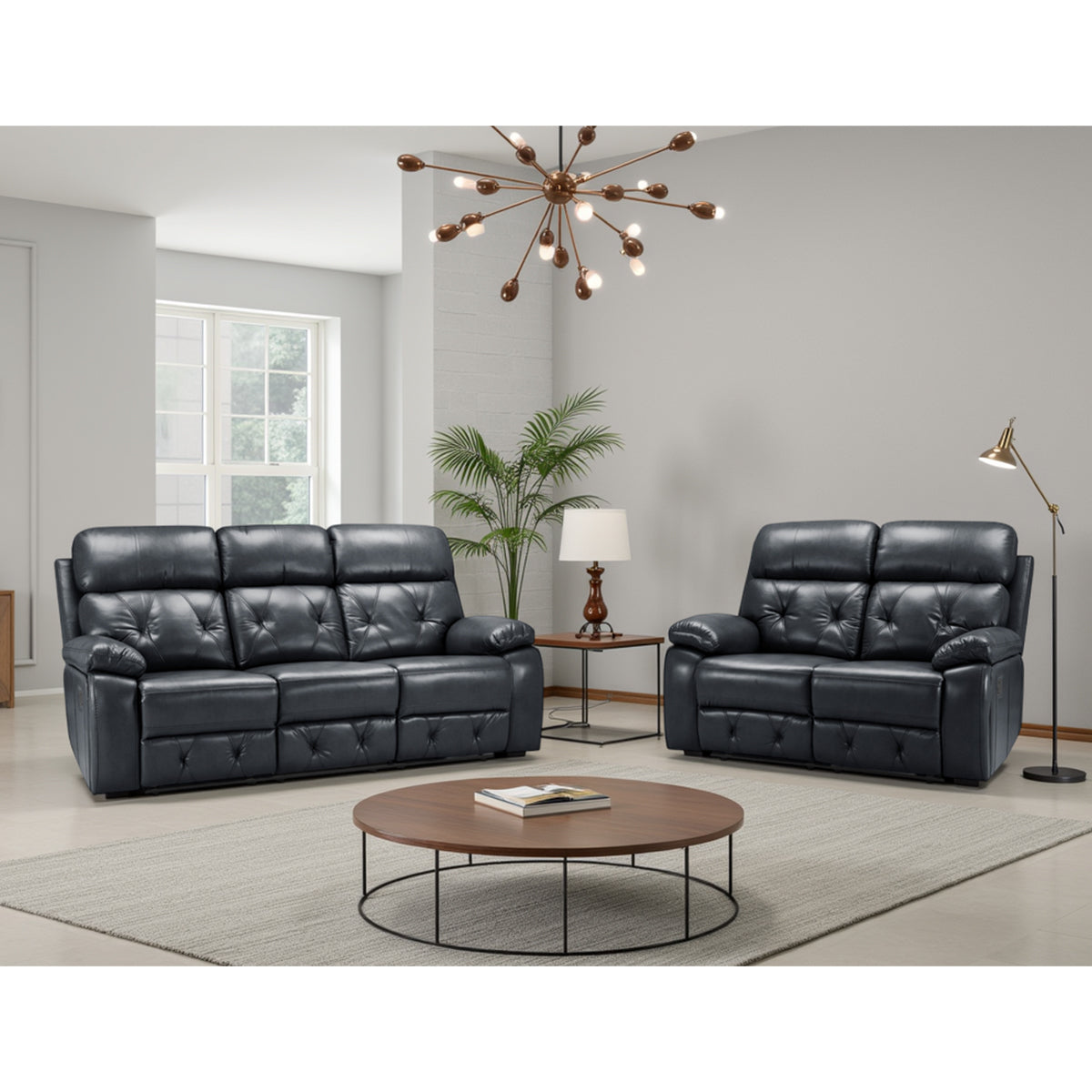Faux Leather 3 + 2 Seater Sofa Set Recliner - Cody