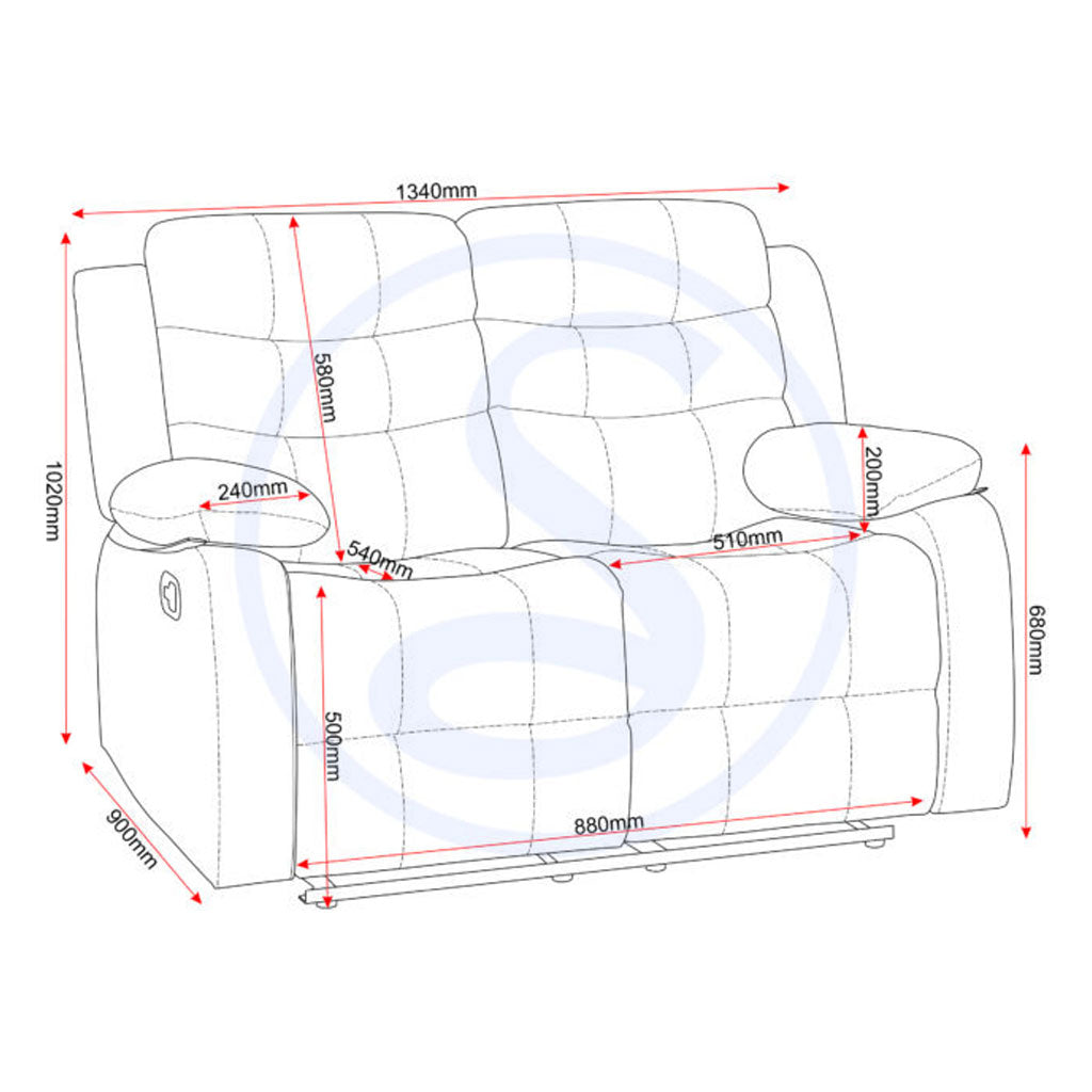 Faux Leather 3 + 2 Seater Sofa Set Electric Recliner - Roma