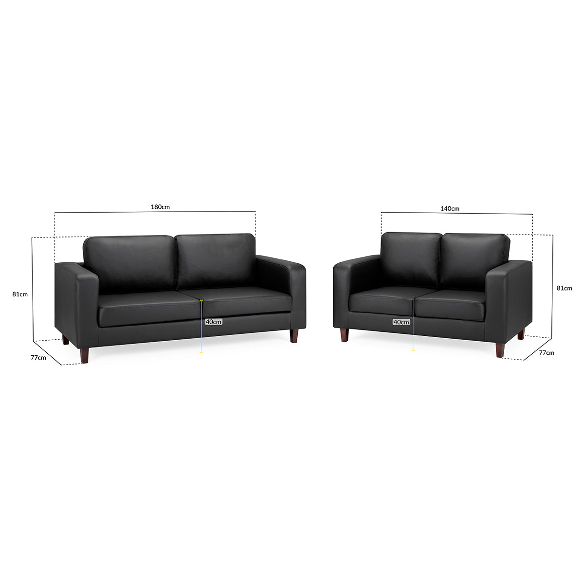 Faux Leather 3 + 2 Seater Sofa Set - Box