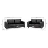 Faux Leather 3 + 2 Seater Sofa Set - Box