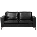 Faux Leather 3 Seater Sofa 176cm Wide With Metal Legs - Kensington Home