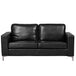Faux Leather 3 Seater Sofa 176cm Wide With Metal Legs - Kensington Home