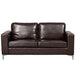 Faux Leather 3 Seater Sofa 176cm Wide With Metal Legs - Kensington Home