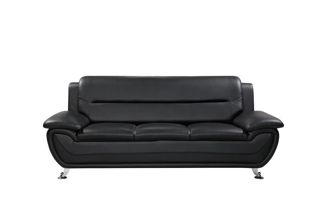 Faux Leather 3 Seater Sofa 200cm Wide - Kensington Home