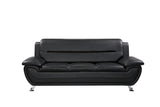 Faux Leather 3 Seater Sofa 200cm Wide - Kensington Home