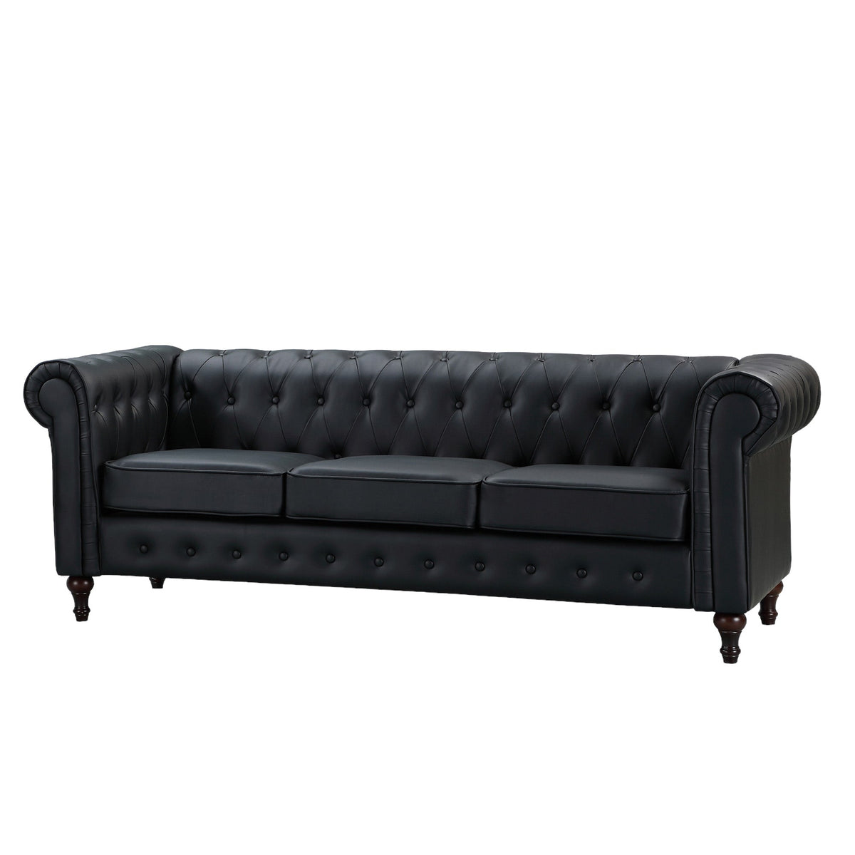 Faux Leather 3 Seater Sofa 207cm Wide - Kensington Home