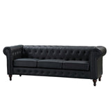 Faux Leather 3 Seater Sofa 207cm Wide - Kensington Home