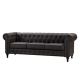 Faux Leather 3 Seater Sofa 207cm Wide - Kensington Home