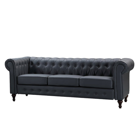 Faux Leather 3 Seater Sofa 207cm Wide - Kensington Home