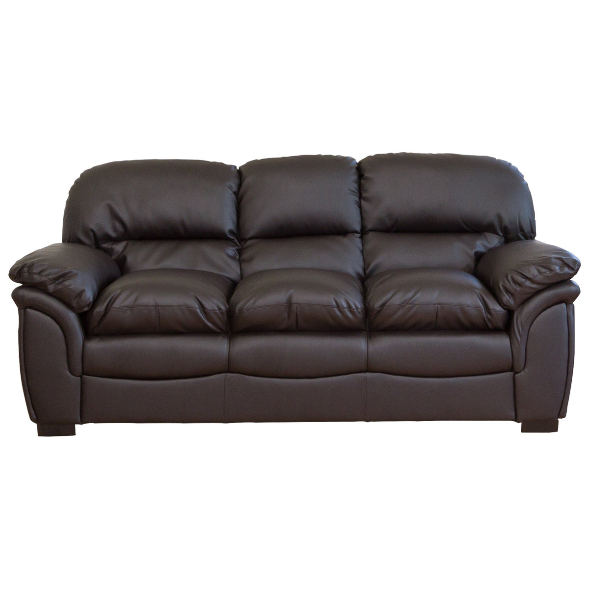 Faux Leather 3 Seater Sofa 212cm Wide - Kensington Home