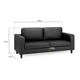 Faux Leather 3 Seater Sofa - Box
