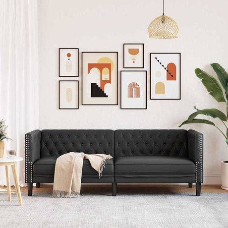 Faux Leather 3 Seater Sofa Chesterfield 194cm Wide - Vantage Home
