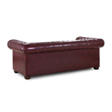 Faux Leather 3 Seater Sofa - Chesterfield