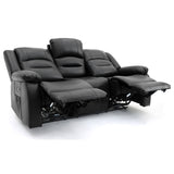 Faux Leather 3 Seater Sofa Electric Recliner - Alva