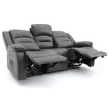 Faux Leather 3 Seater Sofa Electric Recliner - Alva
