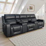 Faux Leather 3 Seater Sofa Electric Recliner - Florence Cinema