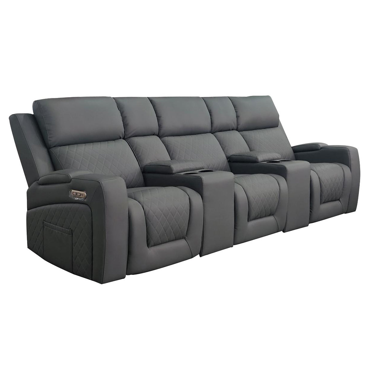 Faux Leather 3 Seater Sofa Electric Recliner - Florence Cinema