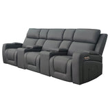 Faux Leather 3 Seater Sofa Electric Recliner - Florence Cinema