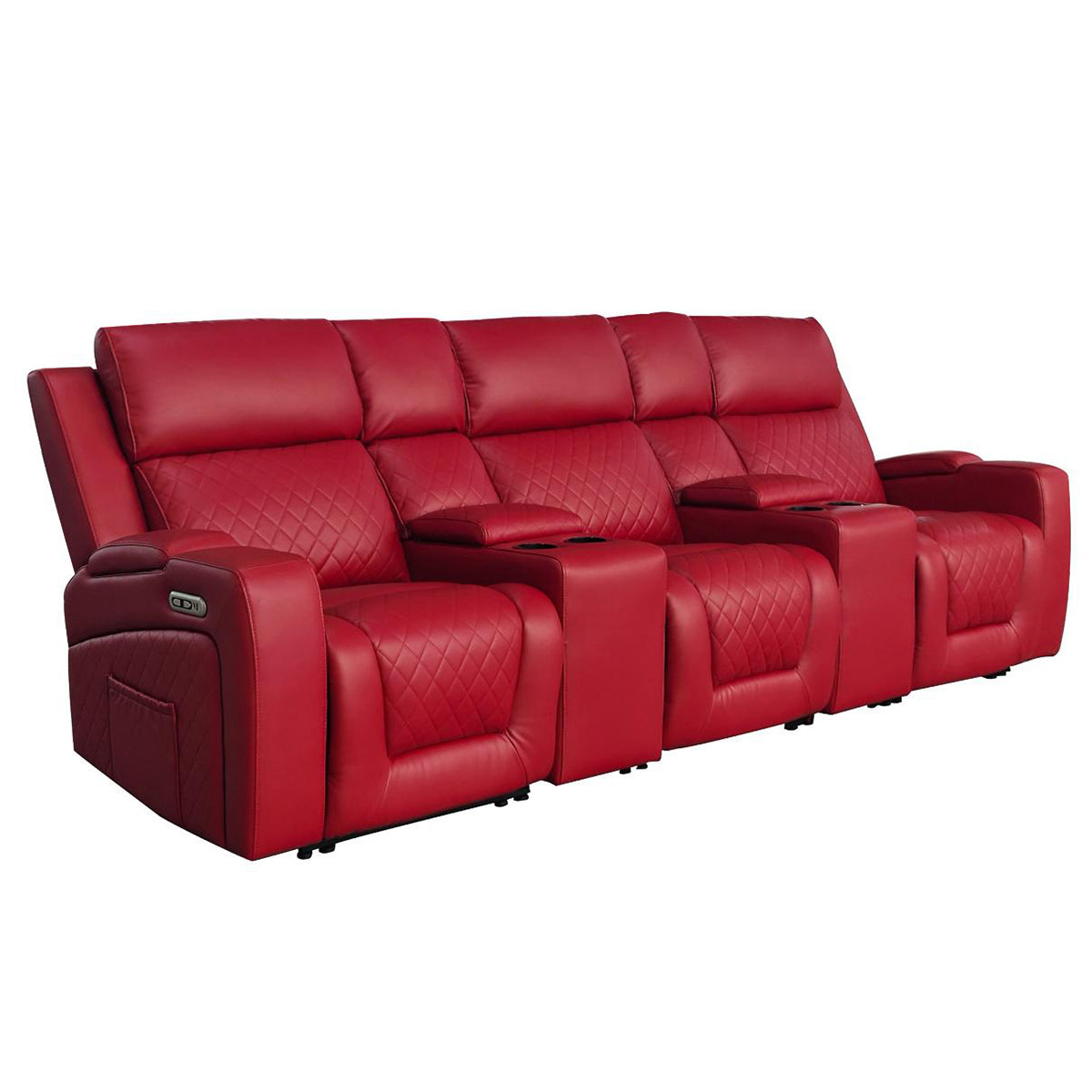 Faux Leather 3 Seater Sofa Electric Recliner - Florence Cinema