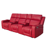 Faux Leather 3 Seater Sofa Electric Recliner - Florence Cinema