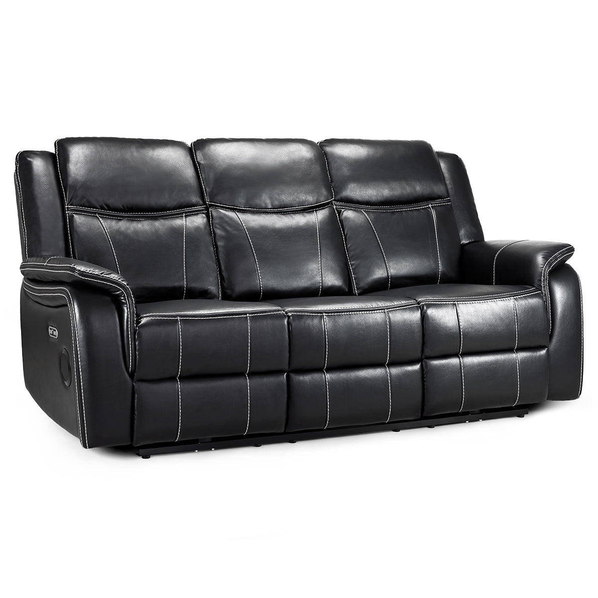 Faux Leather 3 Seater Sofa Electric Recliner - Galaxy Tech