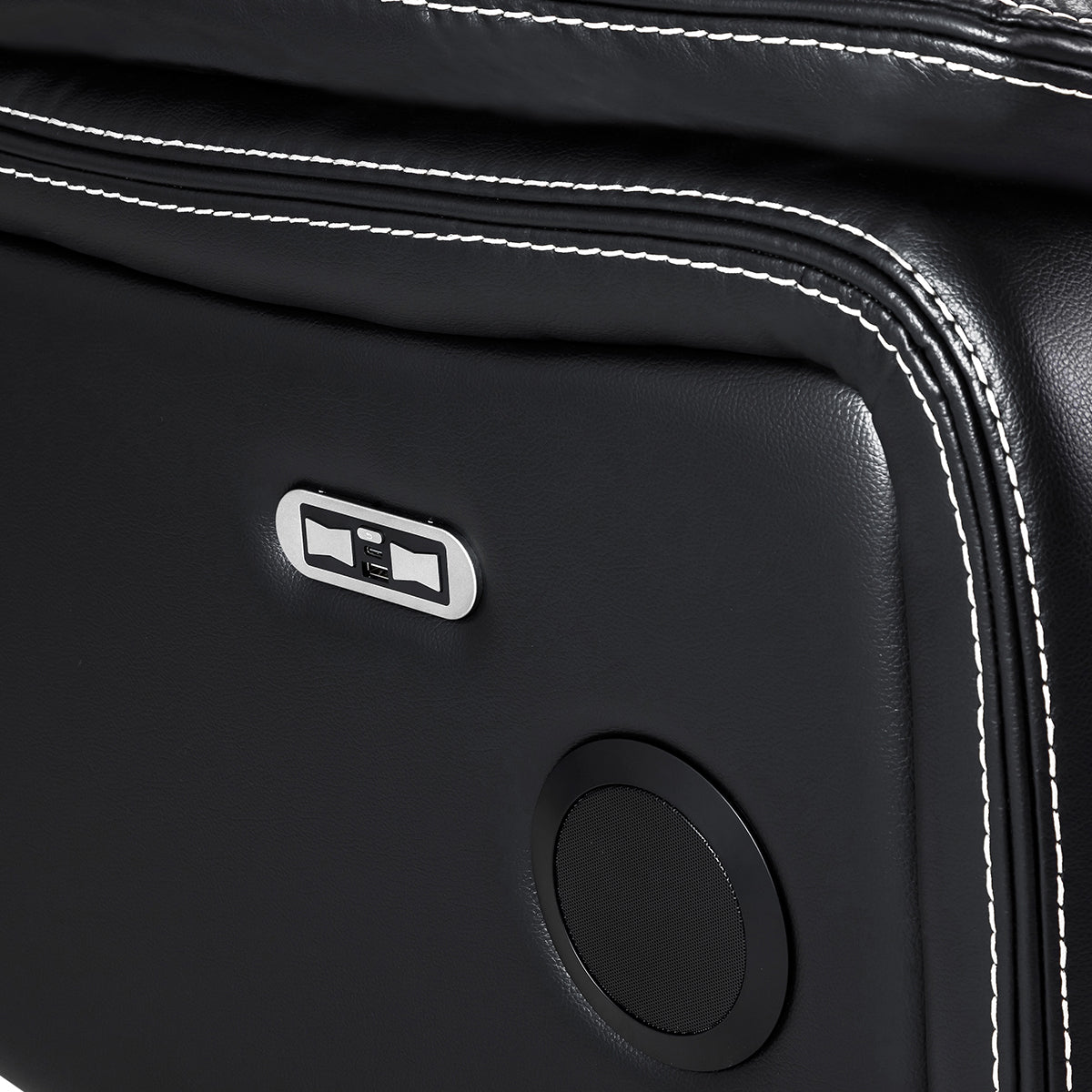 Faux Leather 3 Seater Sofa Electric Recliner - Galaxy Tech