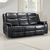 Faux Leather 3 Seater Sofa Electric Recliner - Galaxy Tech