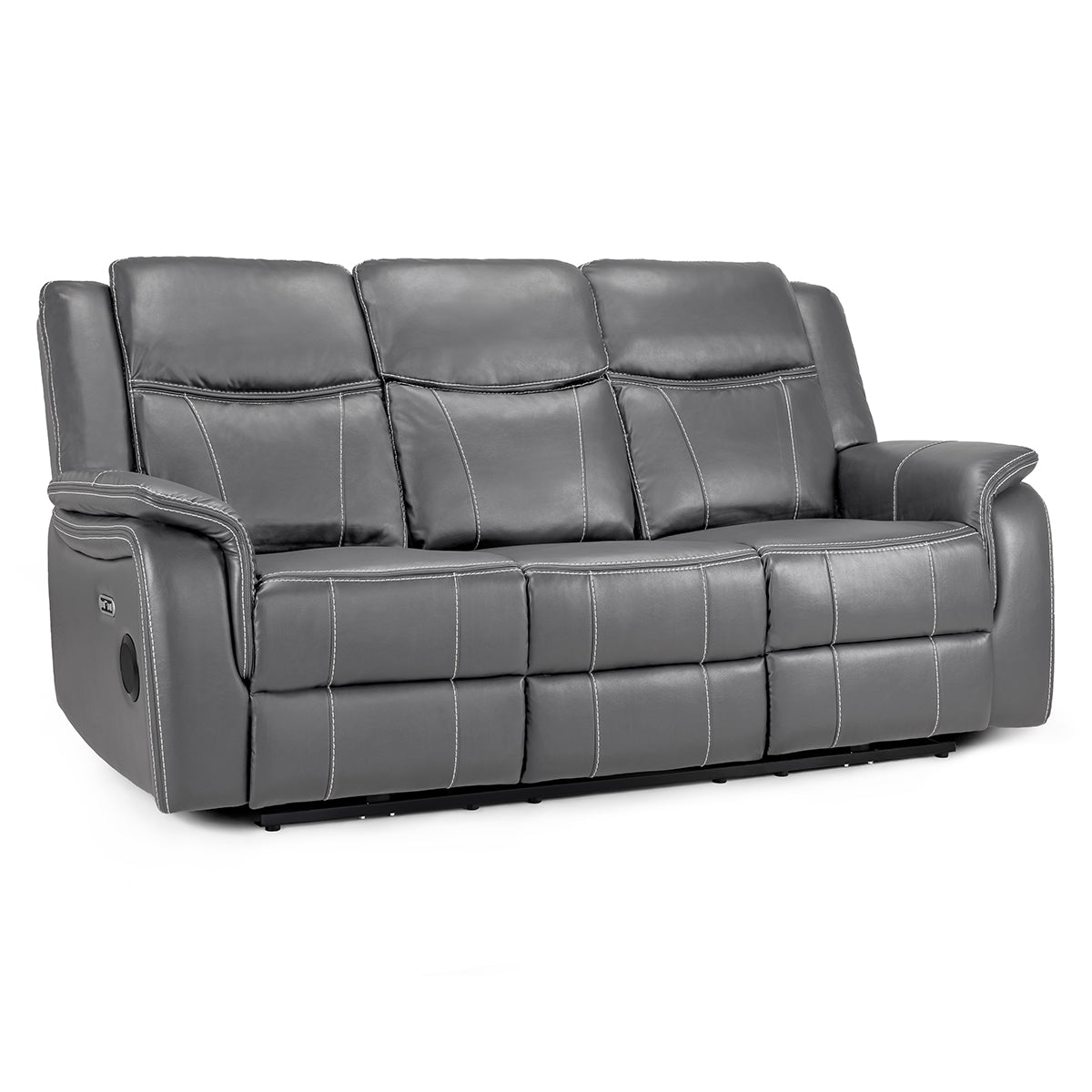 Faux Leather 3 Seater Sofa Electric Recliner - Galaxy Tech