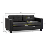 Faux Leather 3 Seater Sofa - Jerry