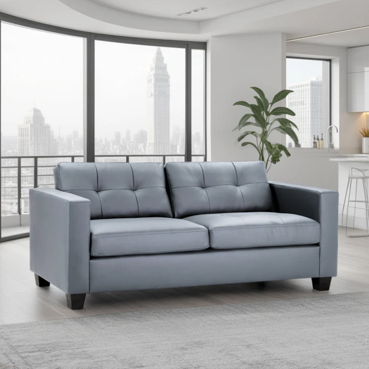 Faux Leather 3 Seater Sofa - Jerry