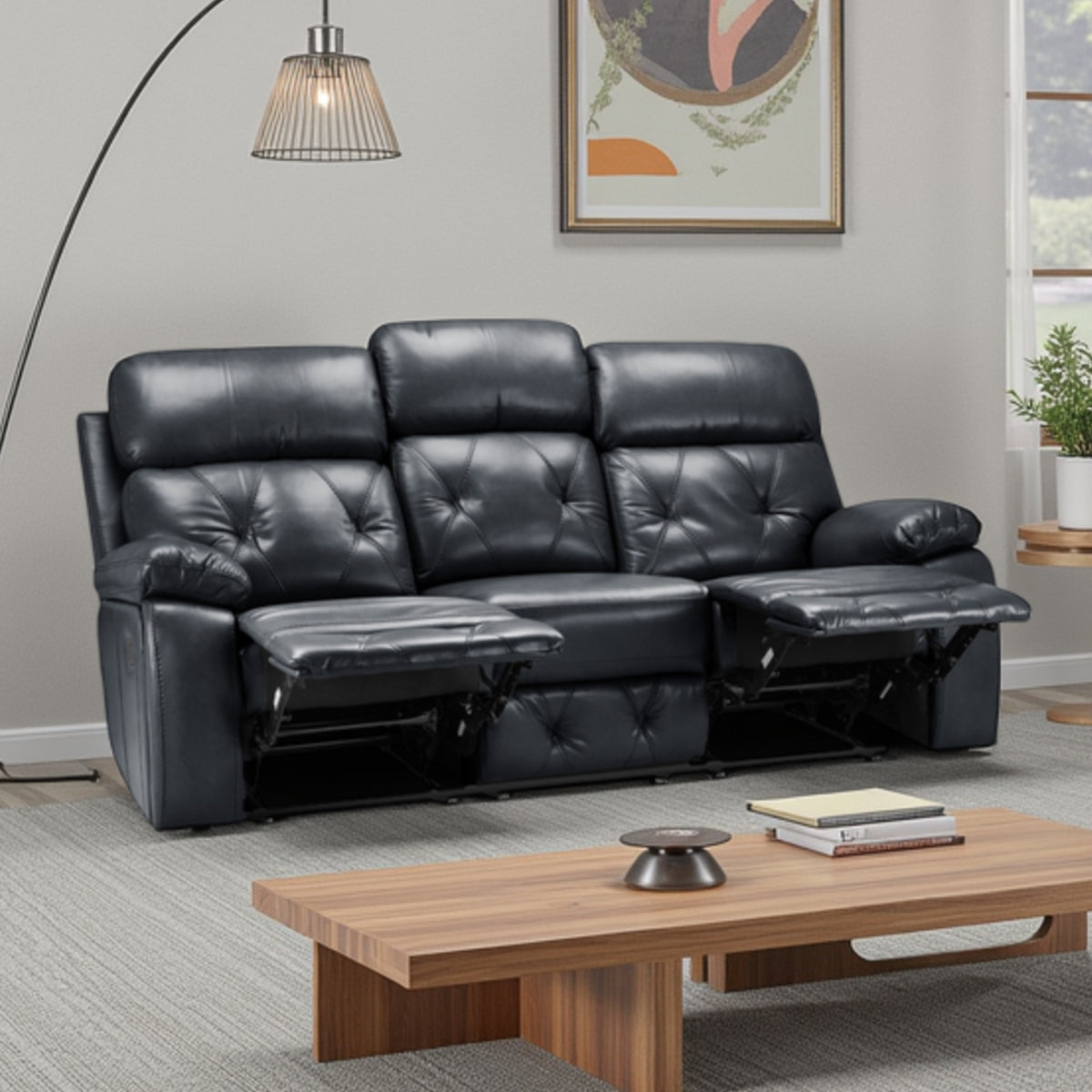 Faux Leather 3 Seater Sofa Recliner - Cody