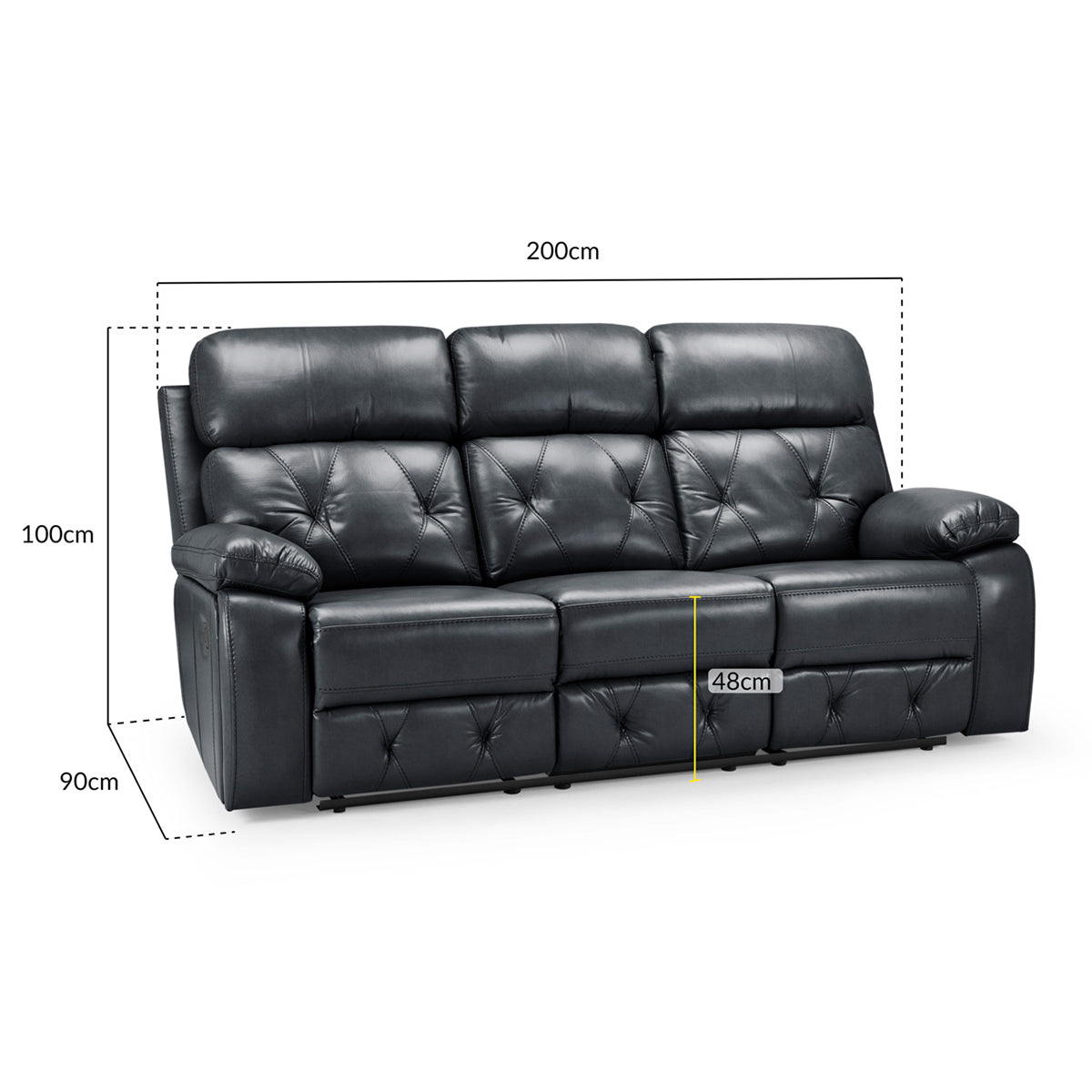 Faux Leather 3 Seater Sofa Recliner - Cody