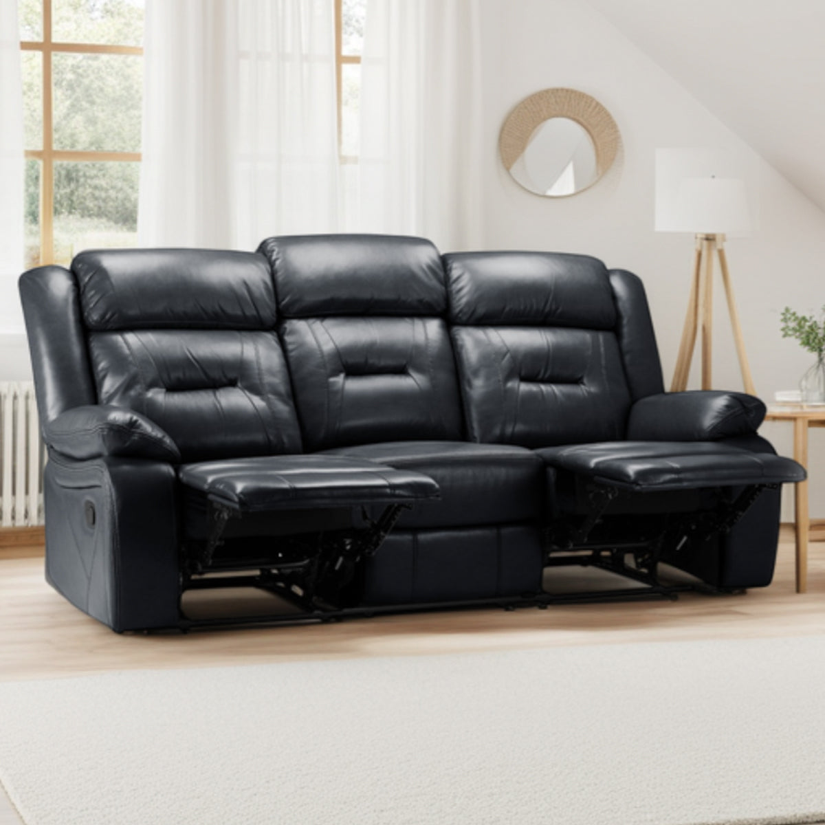 Faux Leather 3 Seater Sofa Recliner - Novie