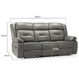 Faux Leather 3 Seater Sofa Recliner - Novie