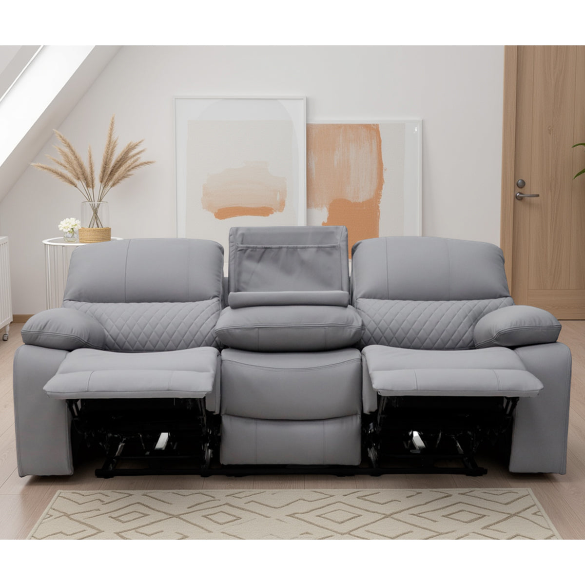Faux Leather 3 Seater Sofa Recliner - Orla