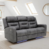 Faux Leather 3 Seater Sofa Recliner Tech - C-Love