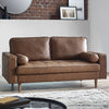 Faux Leather 3 Seater Sofa With Bolster Cushions - Henley