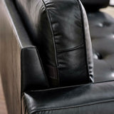 Faux Leather 3 Seater Sofa With Bolster Cushions - Henley